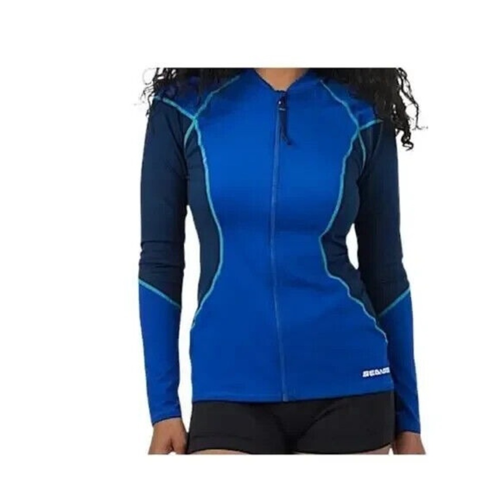 SEA-DOO Women's Long Sleeve Rash Guard Royal Blue Stretch Size S/P NWT‎ 454683